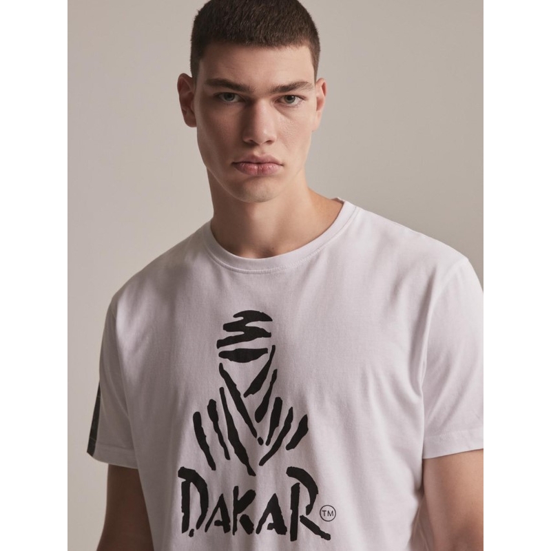 T-krekls DAKAR DKR Logo 123 balts izpārdošana