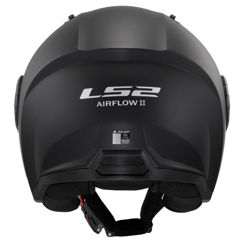 LS2 OF616 Airflow II Solid Matte Black Atvērtā motociklu ķivere