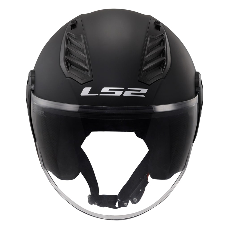 LS2 OF616 Airflow II Solid Matte Black Atvērtā motociklu ķivere