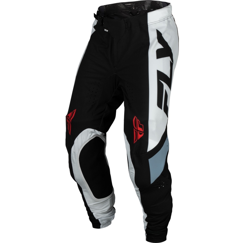 Motokrosa bikses FLY Racing Lite melns-balts-pelēks