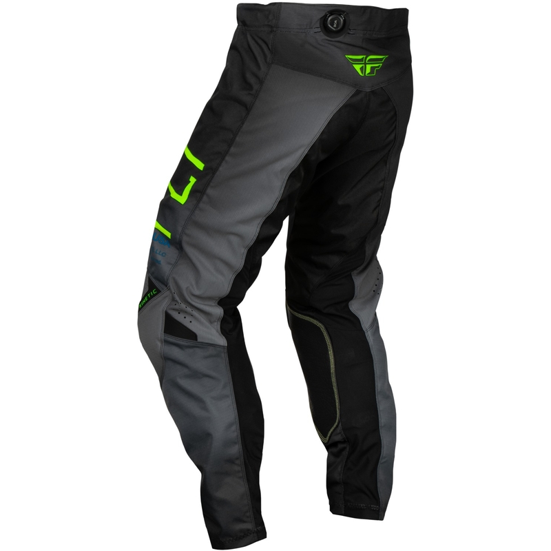 Bērnu motokrosa bikses FLY Racing Kinetic Prodigy black-fluo green-blue izpārdošana