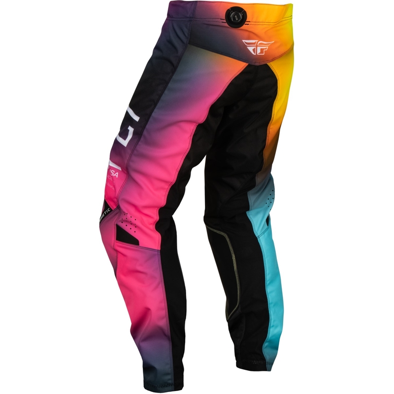 Dětské motokrosové kalhoty FLY Racing Kinetic Prodigy růžovo-modro-fluo žluté výprodej