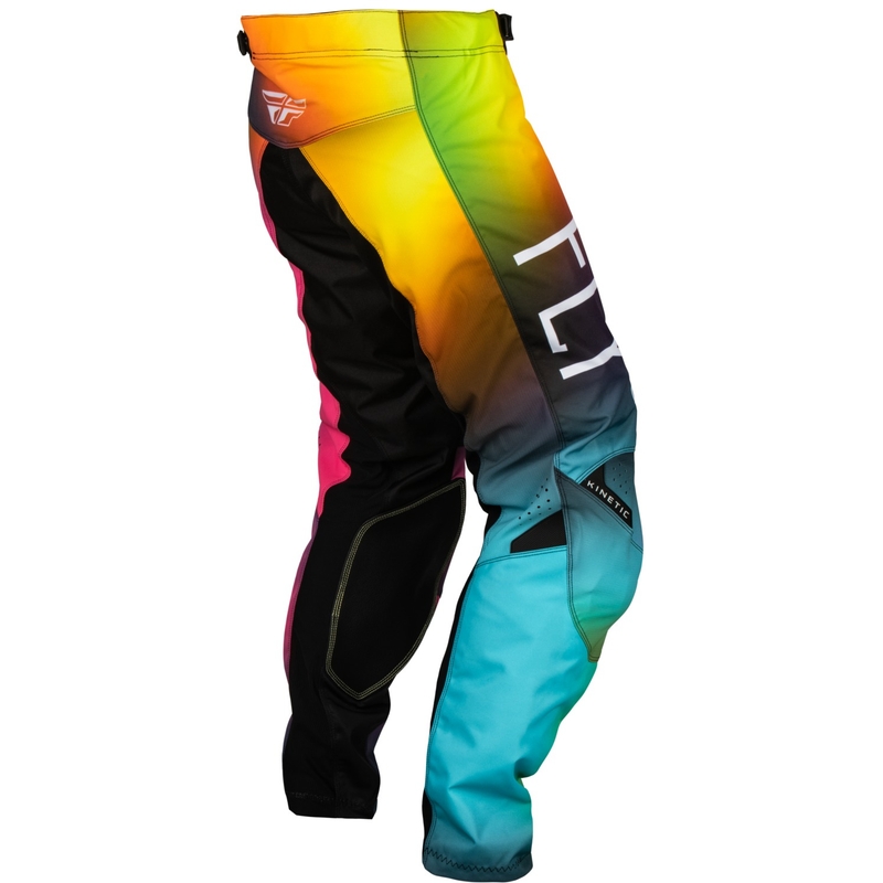 Dětské motokrosové kalhoty FLY Racing Kinetic Prodigy růžovo-modro-fluo žluté výprodej