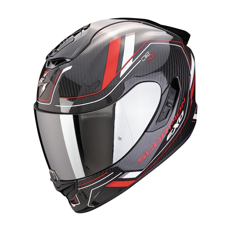 Integrēta motocikla ķivere Scorpion EXO-1400 EVO II CARBON AIR MIRAGE melna-arkana-balta