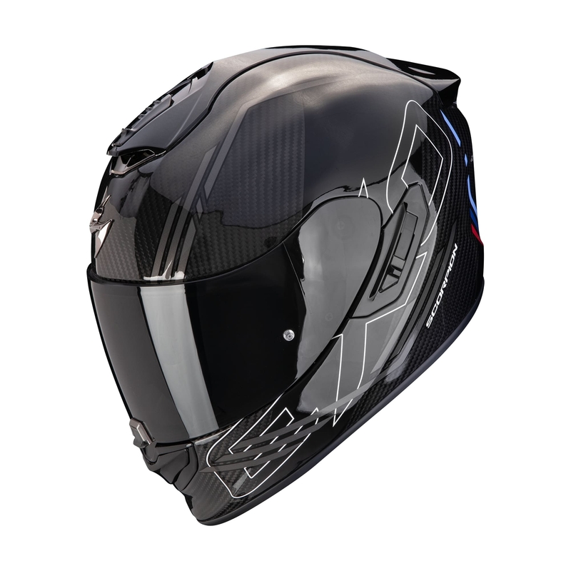 Integrēta moto ķivere Scorpion EXO-1400 EVO II CARBON AIR REIKA melns-sudraba-zils izpārdošana