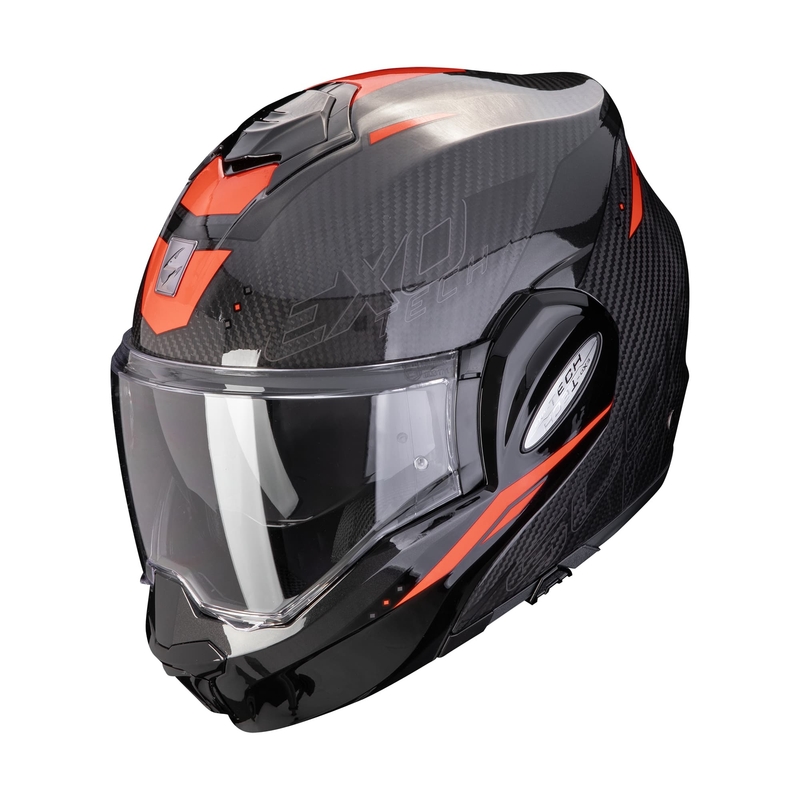 Saliekamā moto ķivere Scorpion EXO-TECH EVO CARBON ROVER melns-arkans izpārdošana