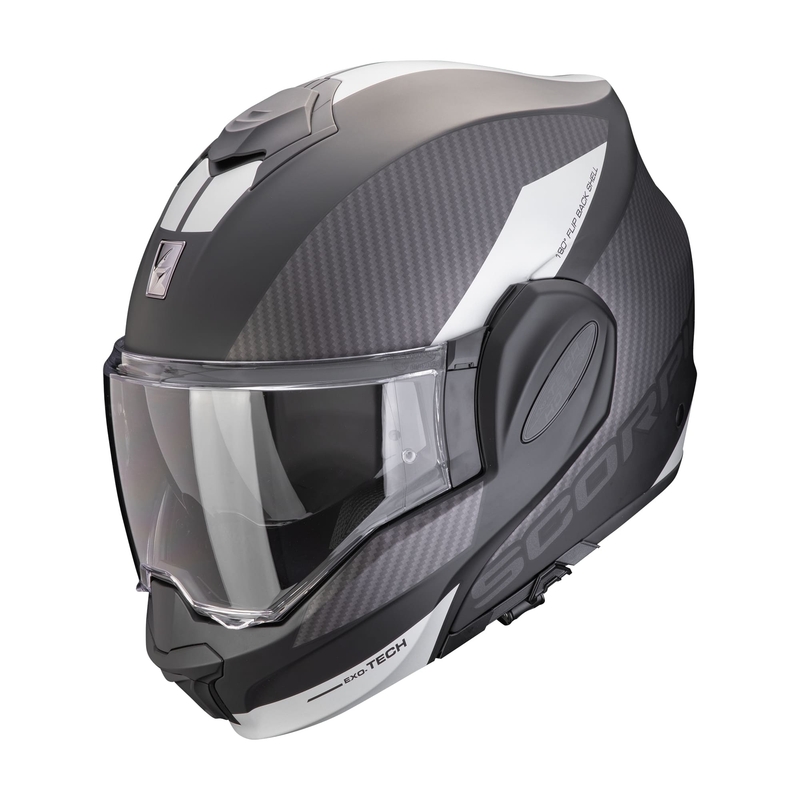 Flip-up moto ķivere Scorpion EXO-TECH EVO TEAM matēts melns-sudrabs