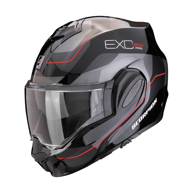 Saliekamā moto ķivere Scorpion EXO-TECH EVO PRO COMMUTA melna-sudraba-arkana izpārdošana