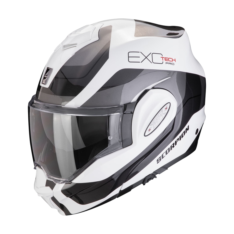 Saliekamā moto ķivere Scorpion EXO-TECH EVO PRO COMMUTA balta-sarkana izpārdošana