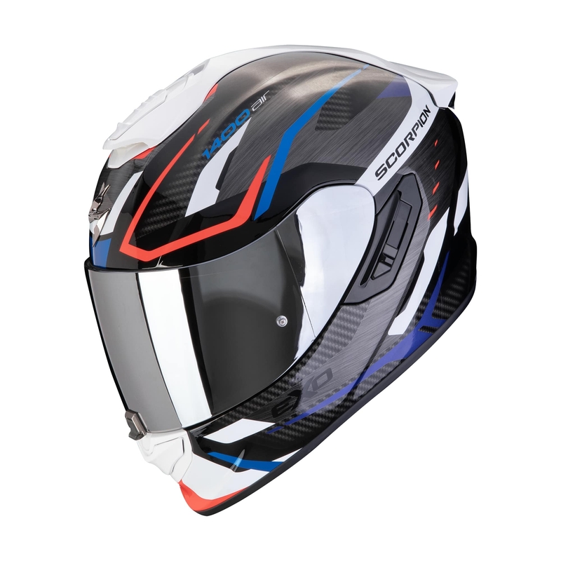 Integrēta moto ķivere Scorpion EXO-1400 EVO II AIR ACCORD melns-zils-balts izpārdošana
