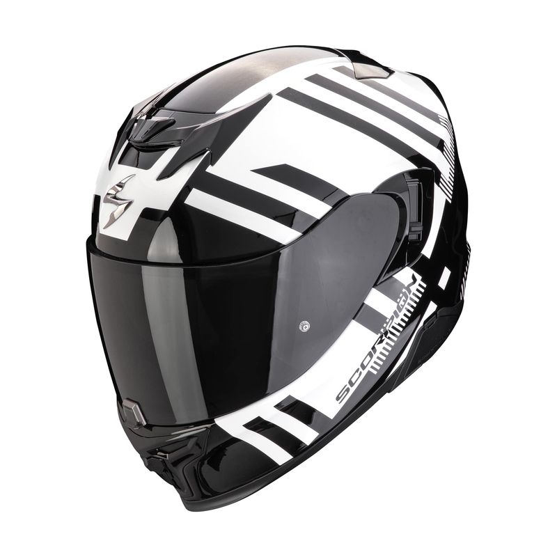 Integrēta moto ķivere Scorpion EXO-520 EVO AIR BANSHEE perlamutra balta-melna izpārdošana