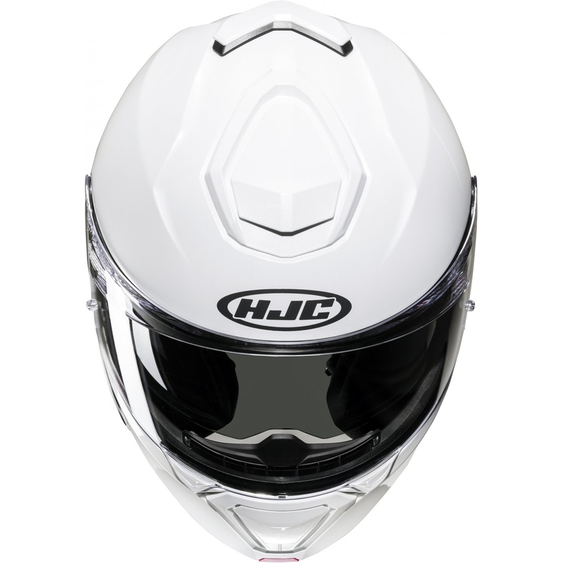 HJC i91 Solid perlamutra balta flip-up motocikla ķivere