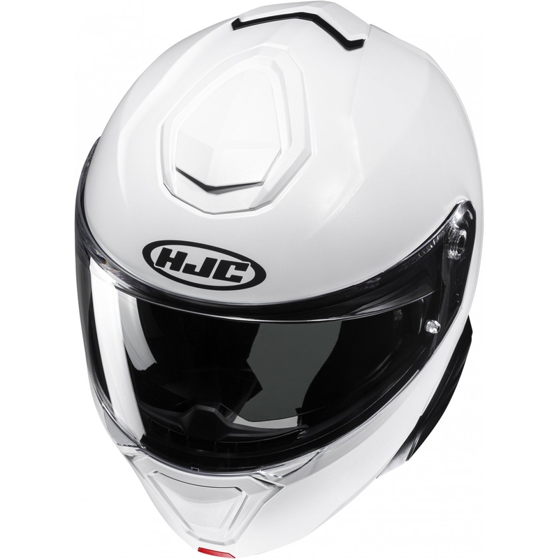 HJC i91 Solid perlamutra balta flip-up motocikla ķivere