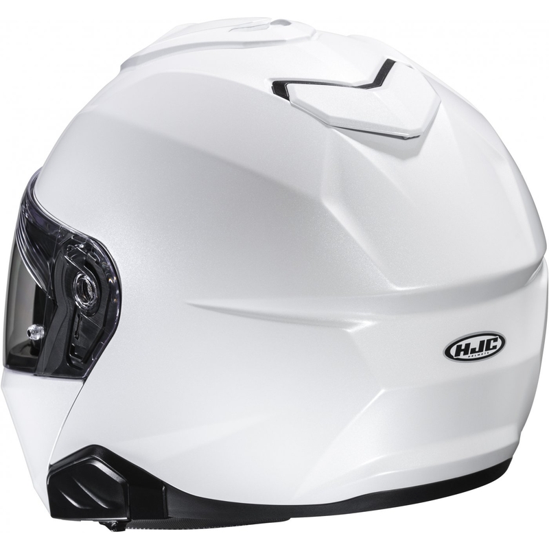 HJC i91 Solid perlamutra balta flip-up motocikla ķivere