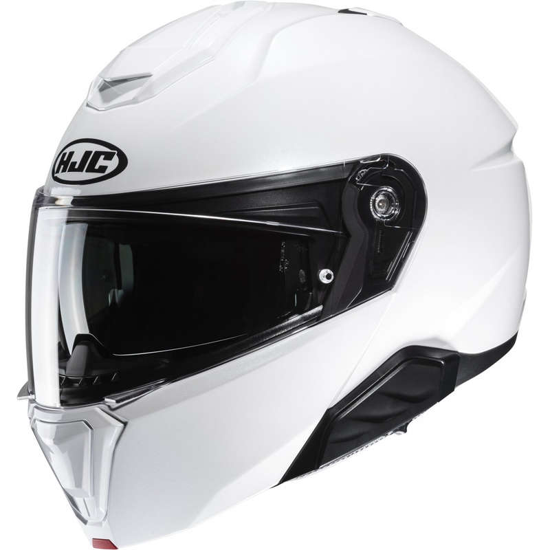 HJC i91 Solid perlamutra balta flip-up motocikla ķivere