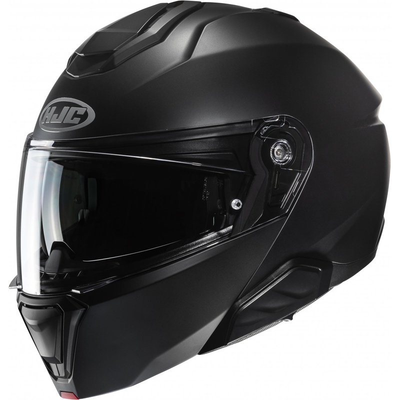 HJC i91 Solid pusplakana melna flip-up motociklu ķivere