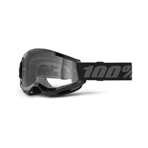 Motokrosa brilles 100% STRATA 2 New black (caurspīdīgs pleksi)