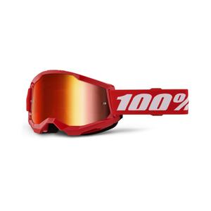 Motokrosa brilles 100% STRATA 2 New red (sarkanas pleksi)