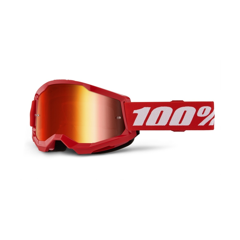 Motokrosa brilles 100% STRATA 2 New red (sarkanas pleksi)