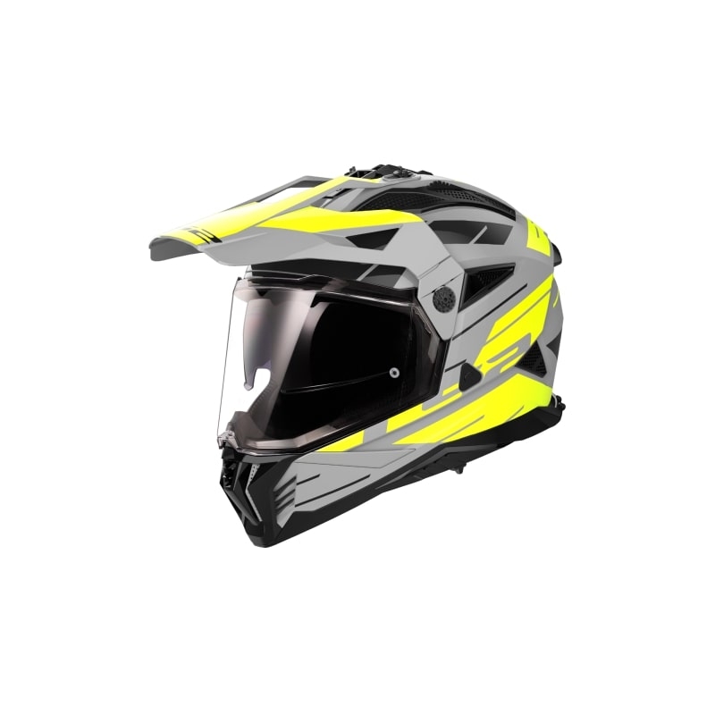 Enduro moto ķivere LS2 MX702 PIONEER II NAMIB pelēka-fluo dzeltena