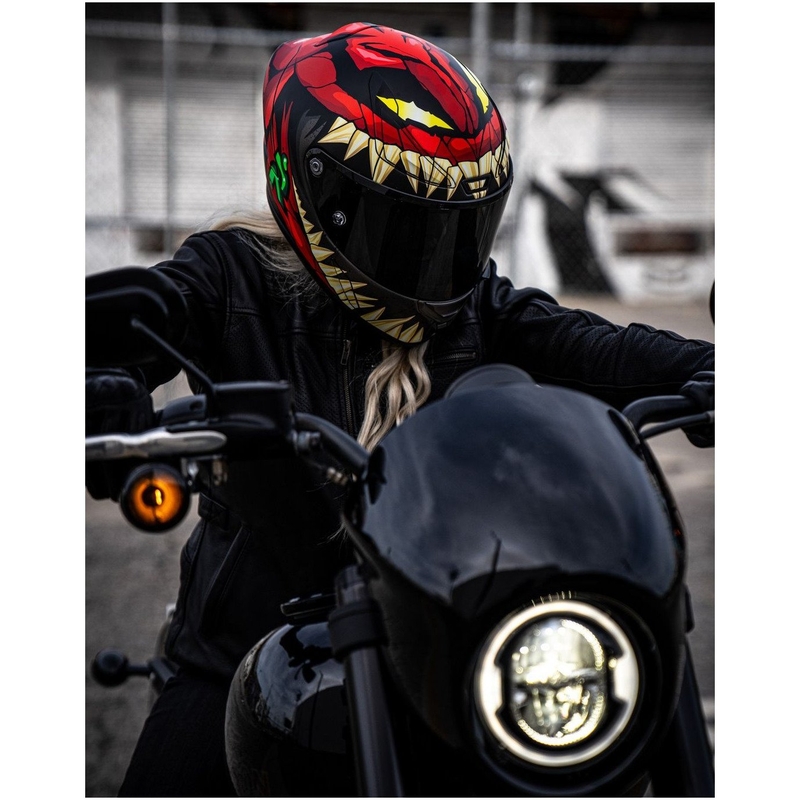 Integrēta moto ķivere HJC RPHA 1 Toxin Marvel MC1SF sarkanā-pelēkā-zaļā krāsā izpārdošana