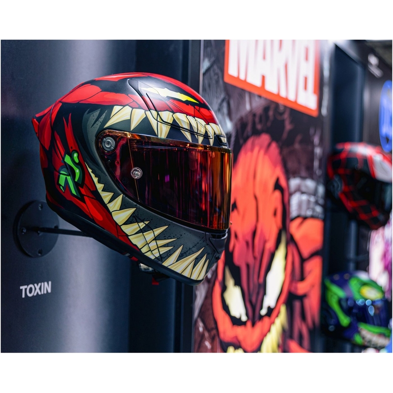 Integrēta moto ķivere HJC RPHA 1 Toxin Marvel MC1SF sarkanā-pelēkā-zaļā krāsā izpārdošana