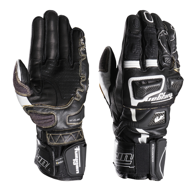 Furygan Styg 20 x Kevlar motociklu cimdi melnbalti