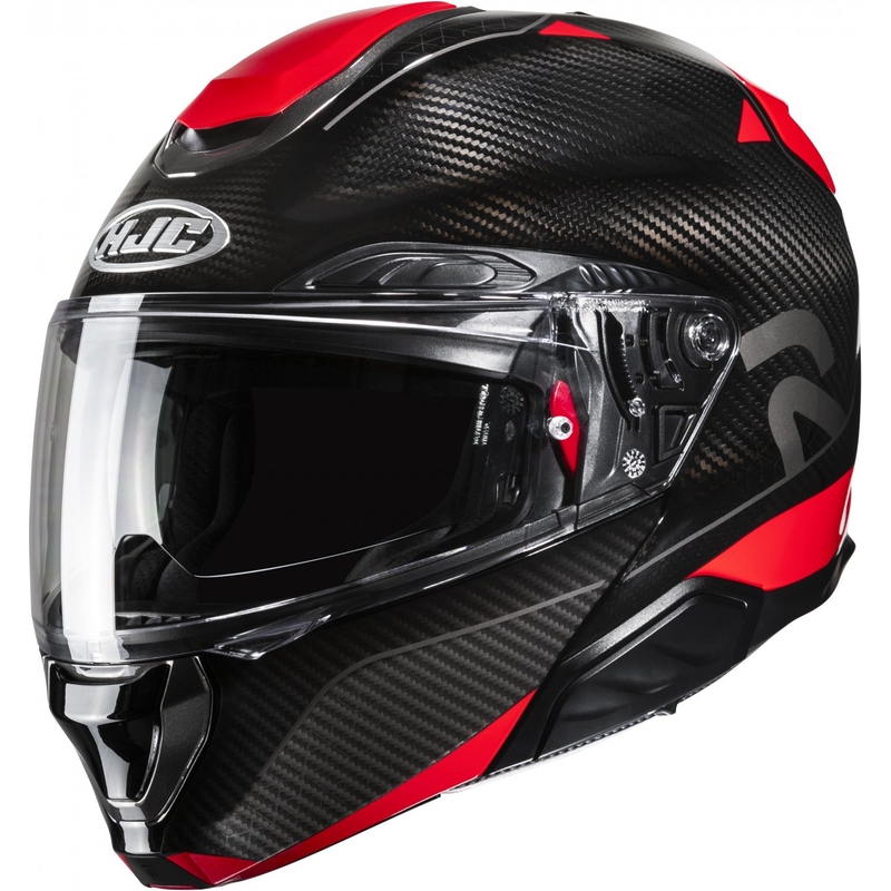 Salokāmā motociklu ķivere HJC RPHA 91 CARBON Noela MC1 melns-sarkans izpārdošana