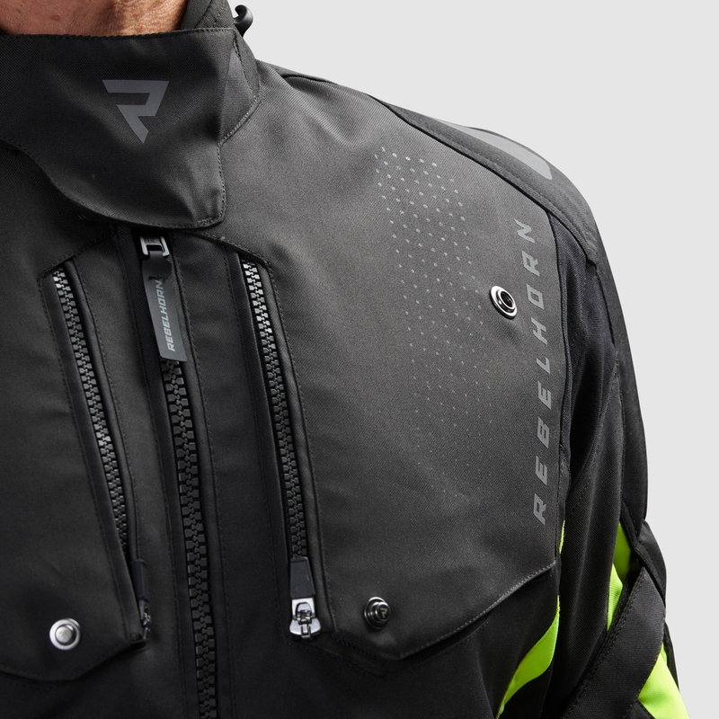 Motocikla jaka Rebelhorn Hiker IV black-anthracite-fluo yellow