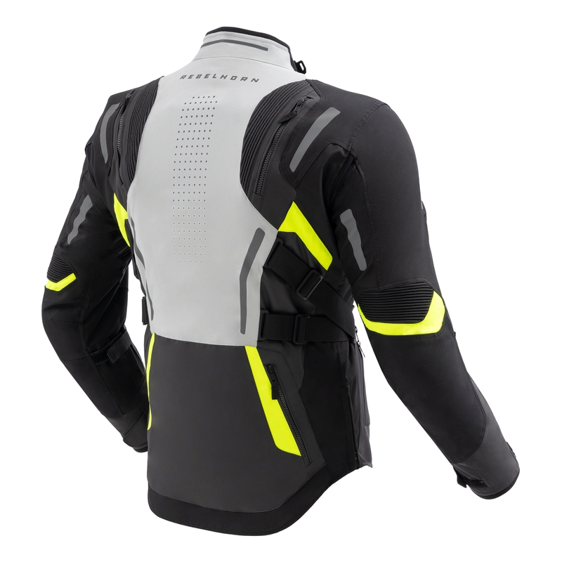 Rebelhorn Hiker IV melns-pelēks-fluo dzeltens motocikla jaka