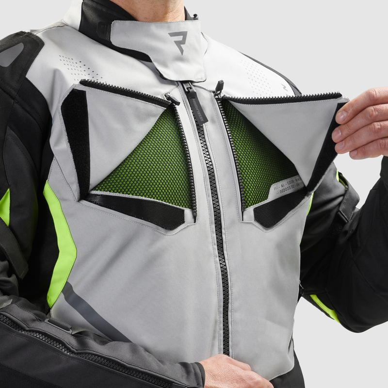 Rebelhorn Hiker IV melns-pelēks-fluo dzeltens motocikla jaka