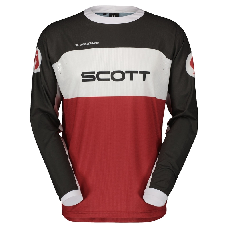 Motokrosa krekliņš Scott X-PLORE SWAP sarkanīgi melns