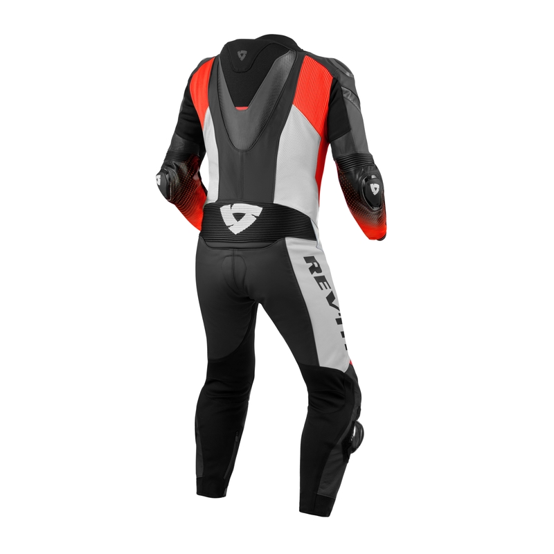 Revit Control melns-fluo sarkans ādas motocikla kombinezons