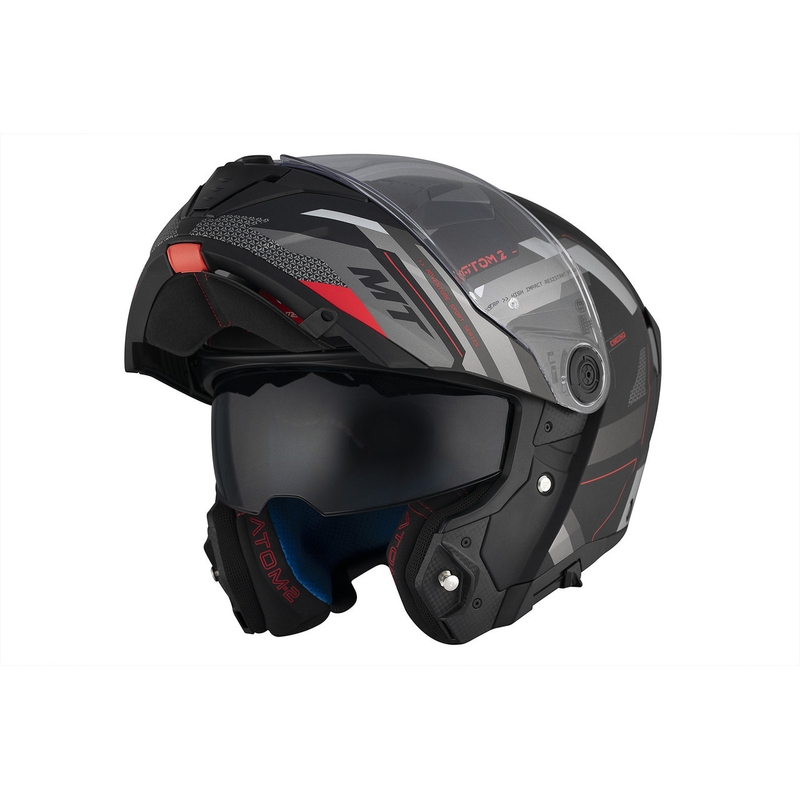 MT ATOM 2 SV BAST D5 moto ķivere matēta melna-pelēka-balta