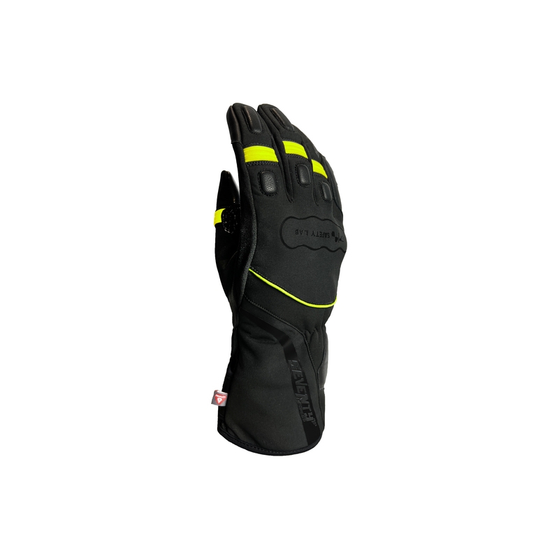 Motocikla cimdi SEVENTY DEGREES SD-T7 melns-fluo dzeltens