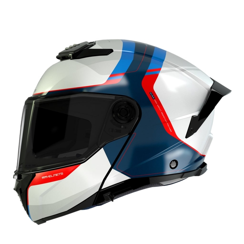 Motocikla ķivere MT ATOM 2 SV EMALLA C7 balta-zilā-sarkana