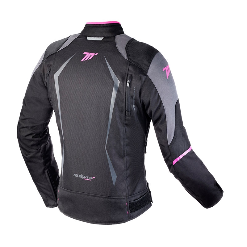 Sieviešu motocikla jaka SEVENTY DEGREES SD-JR49 melnā un rozā krāsā