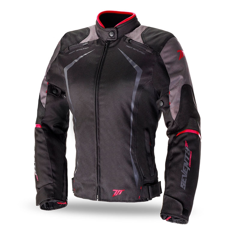Sieviešu motocikla jaka SEVENTY DEGREES SD-JR49 black-red
