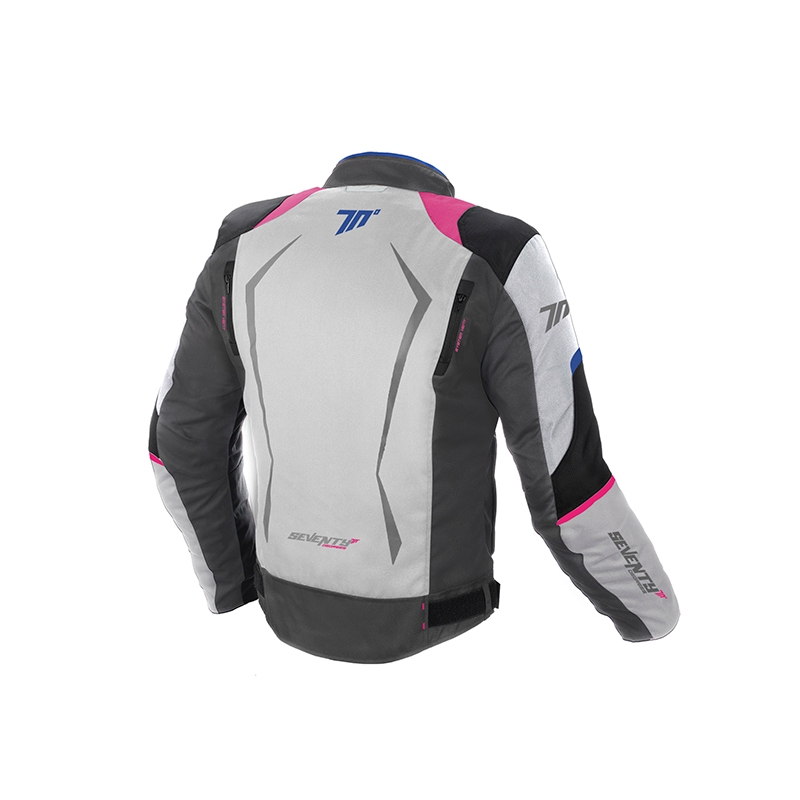 Sieviešu motocikla jaka SEVENTY DEGREES SD-JR49 pelēki zili rozā krāsā