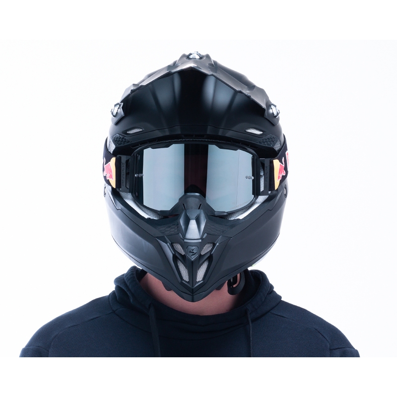 Motokrosa brilles Red Bull Spect STRIVE S melnas ar kūpinātu stiklu
