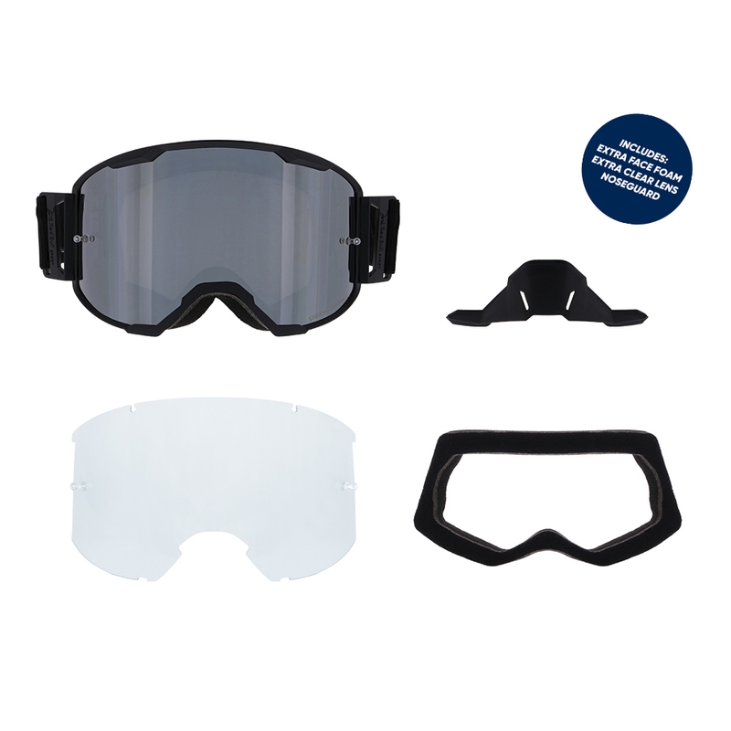 Motokrosa brilles Red Bull Spect STRIVE S melnas ar kūpinātu stiklu
