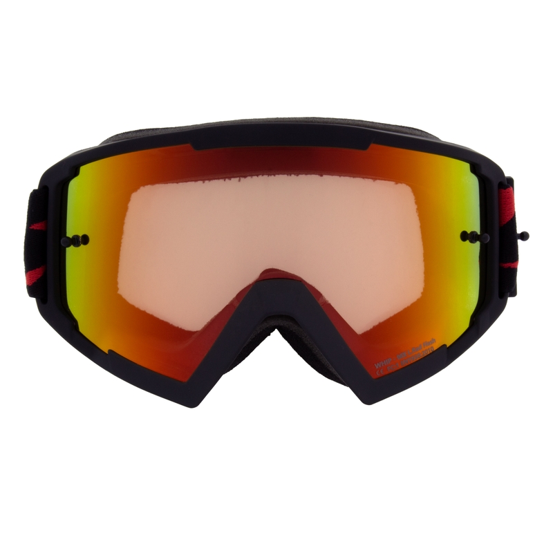 Motokrosa brilles Red Bull Spect WHIP melnas ar sarkanīgi dzeltenu lēcu