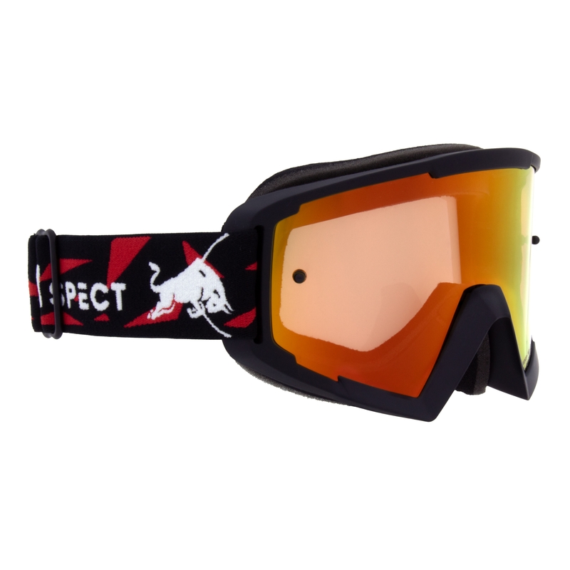 Motokrosa brilles Red Bull Spect WHIP melnas ar sarkanīgi dzeltenu lēcu