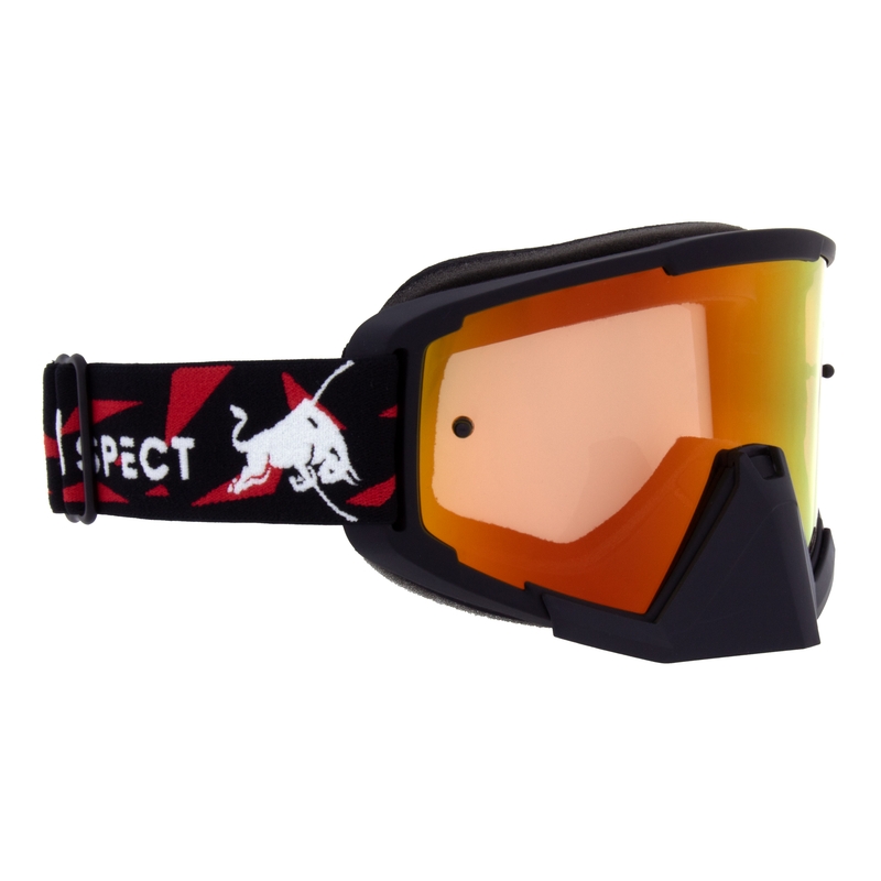 Motokrosa brilles Red Bull Spect WHIP melnas ar sarkanīgi dzeltenu lēcu