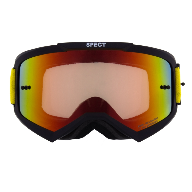Motokrosa brilles Red Bull Spect EVAN melnas ar sarkanīgi dzeltenu lēcu