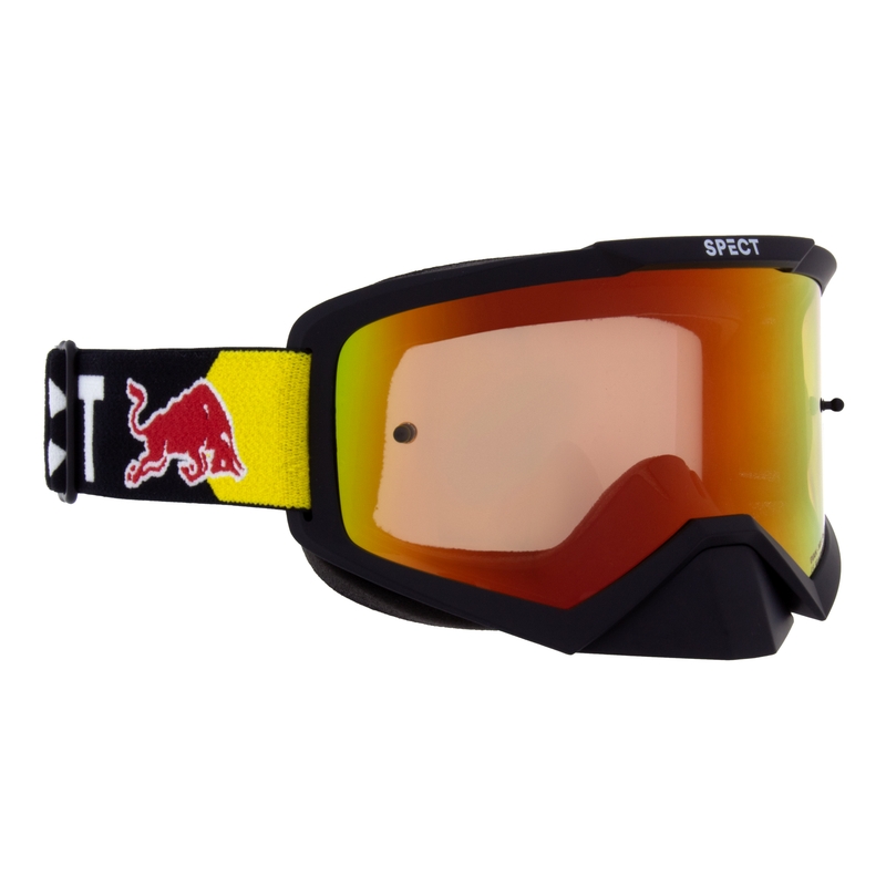 Motokrosa brilles Red Bull Spect EVAN melnas ar sarkanīgi dzeltenu lēcu