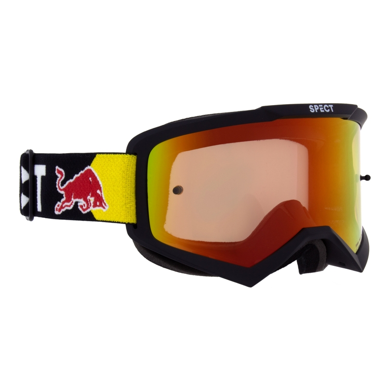Motokrosa brilles Red Bull Spect EVAN melnas ar sarkanīgi dzeltenu lēcu