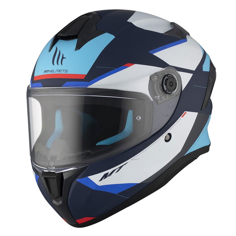 MT TARGO S KAY C7 integrālā moto ķivere matēta zili balta