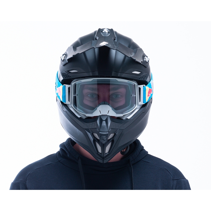 Motokrosa brilles Red Bull Spect STRIVE S pelēkas ar kūpinātu stiklu
