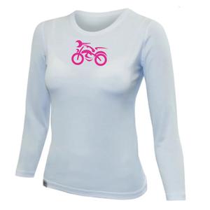 Sieviešu T-krekls nanosilver® MOTOLADY balts - garām piedurknēm